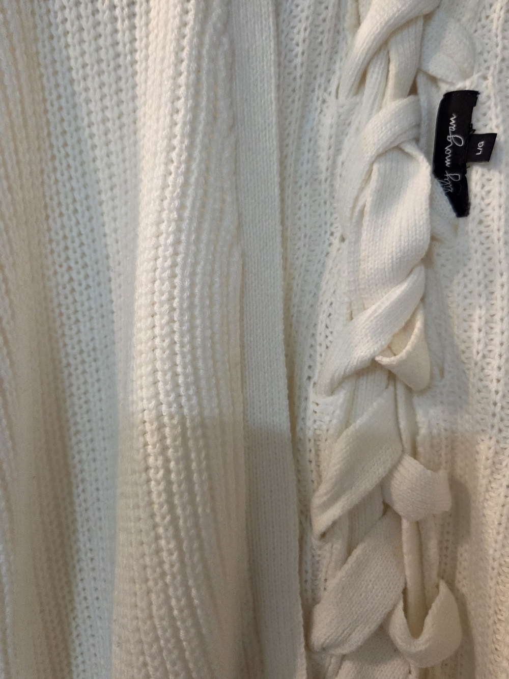 Elegant White Open Cardigan US 12-14 - Picture 5 of 11
